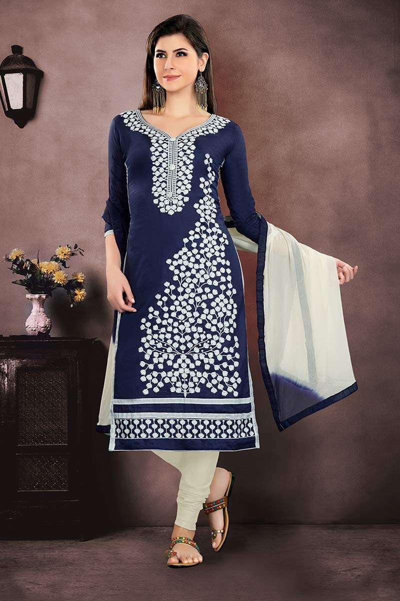 Buy STOP Coral Girls Round Neck Checked Churidar Suit | Shoppers Stop