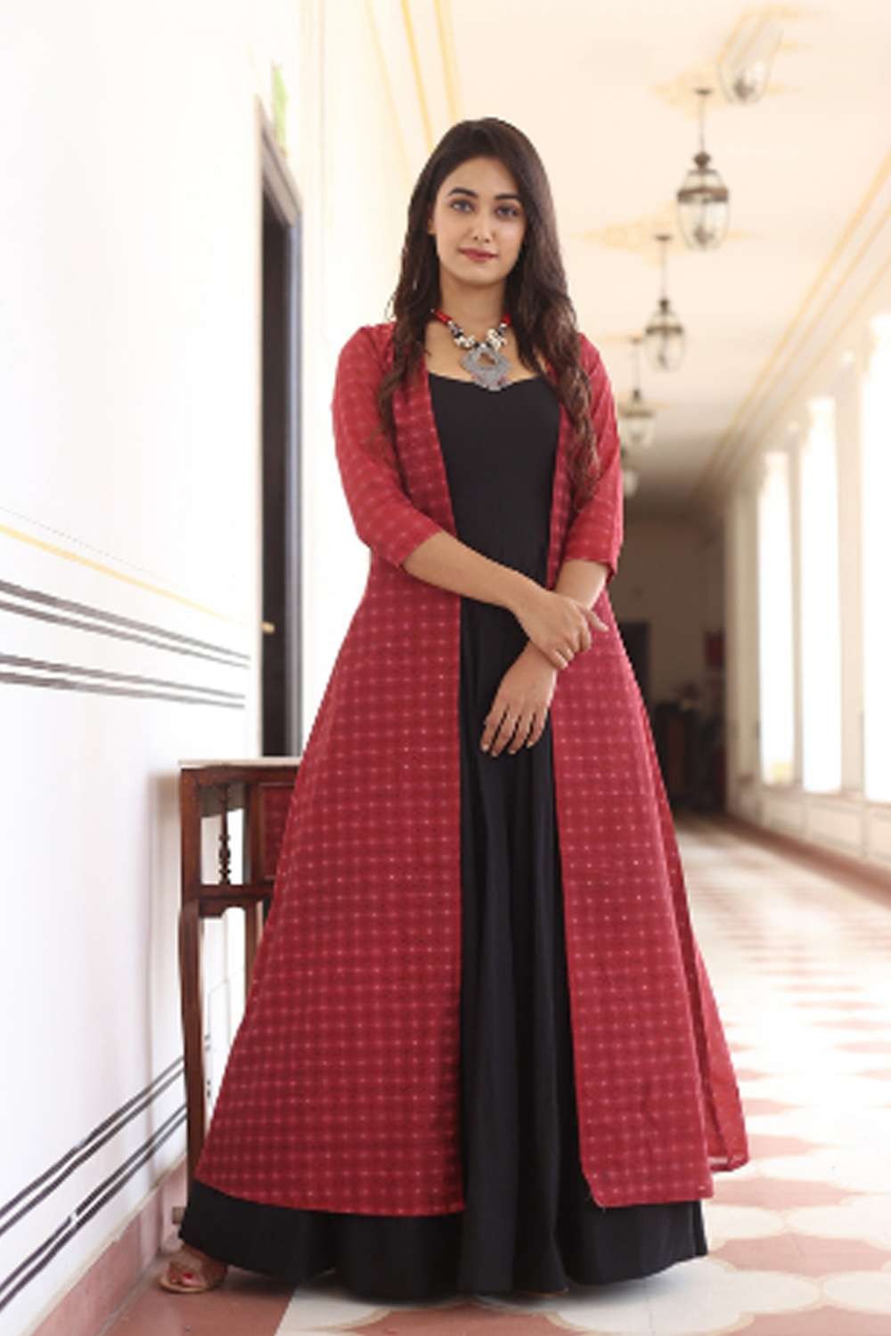 Black and deals red gown