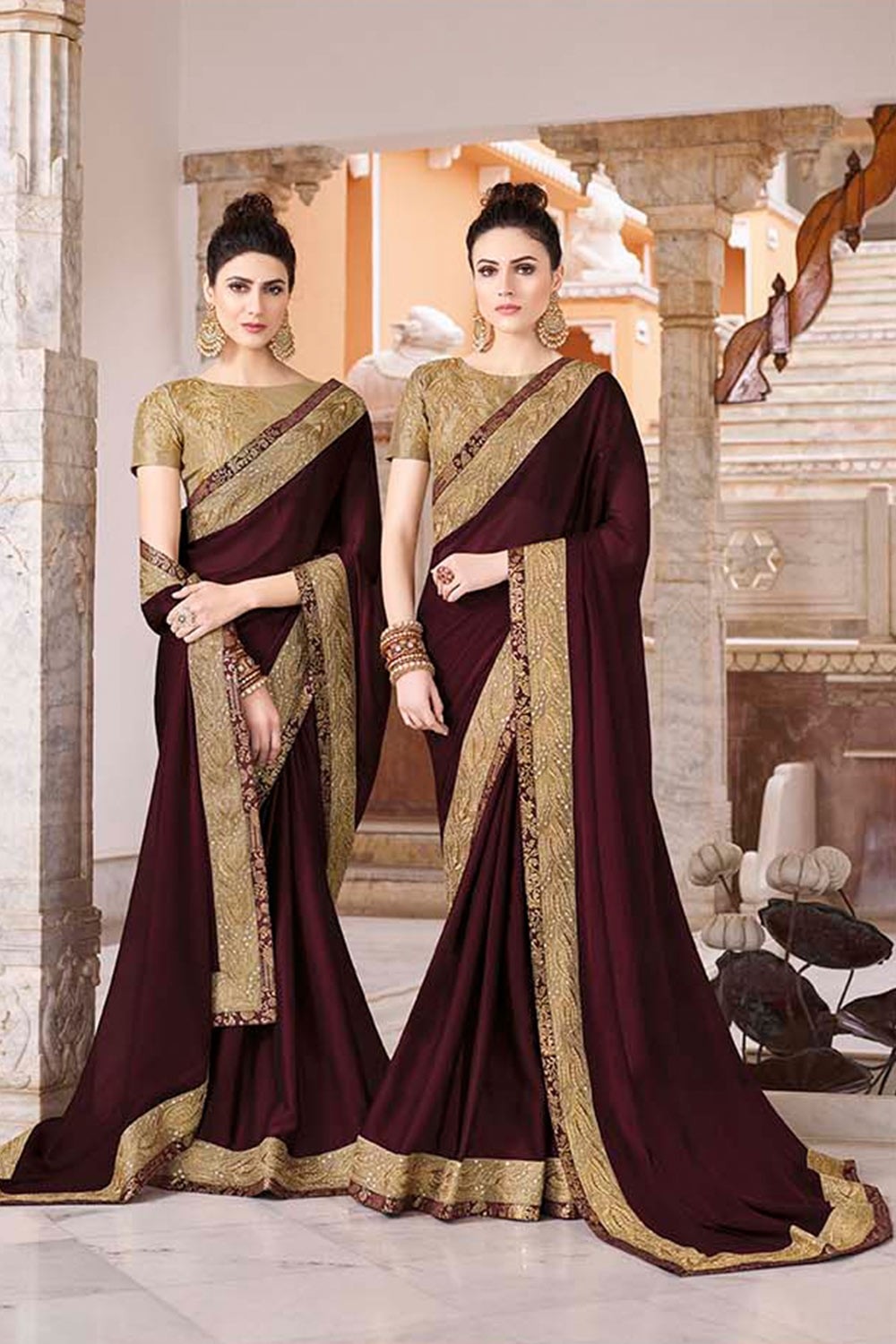 Brown Silk Saree With Blouse 5278SR04