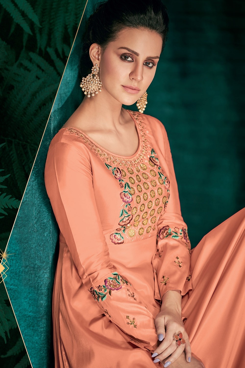 Designer Salwar kameez | Designer Punjab Suits | Pakistani Salwar Kameez | Combination  dresses, Peach color dress, Peach colour combinations