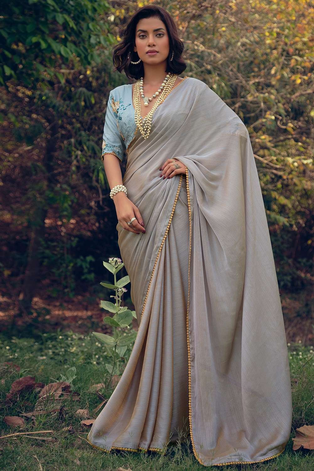 Grey | Sequin Saree | House of Anupama – HouseOfAnupama