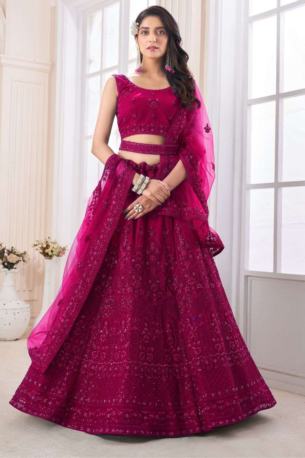 Rani Pink Colour Embroidered Attractive Party Wear Silk Lehenga Choli LC76,  Party Wear Lehenga, Lehenga Choli, लहंगा - LARA CLOTH, Surat | ID:  26057956297